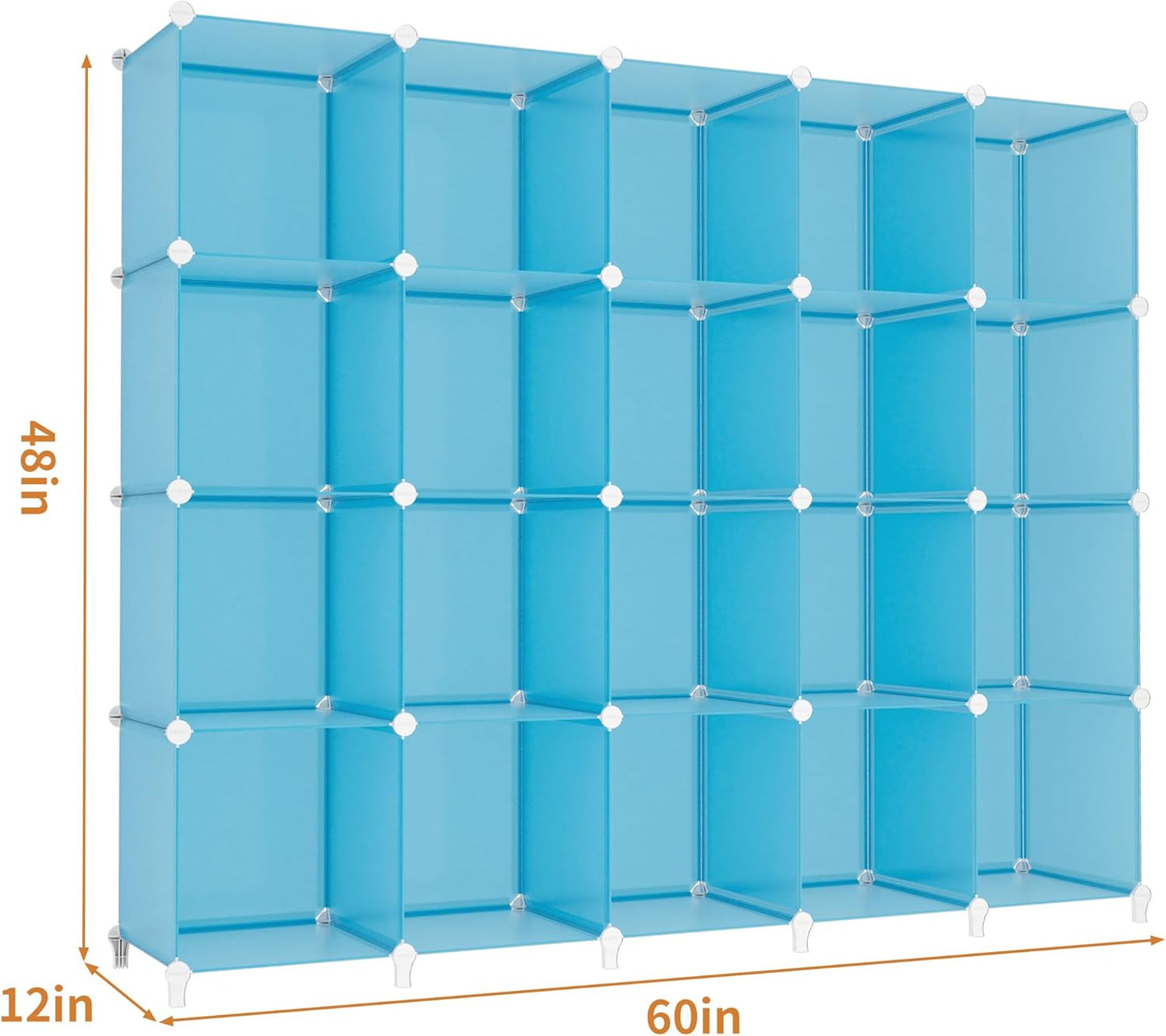 HOMIDEC 20-Cube Storage Organizer, Closet Organizer Storage Shelf Bookcase Bookshelf with Metal Hammer, Storage Cubes Organizer Cabinet for Kids, Closet, Bedroom, Bathroom