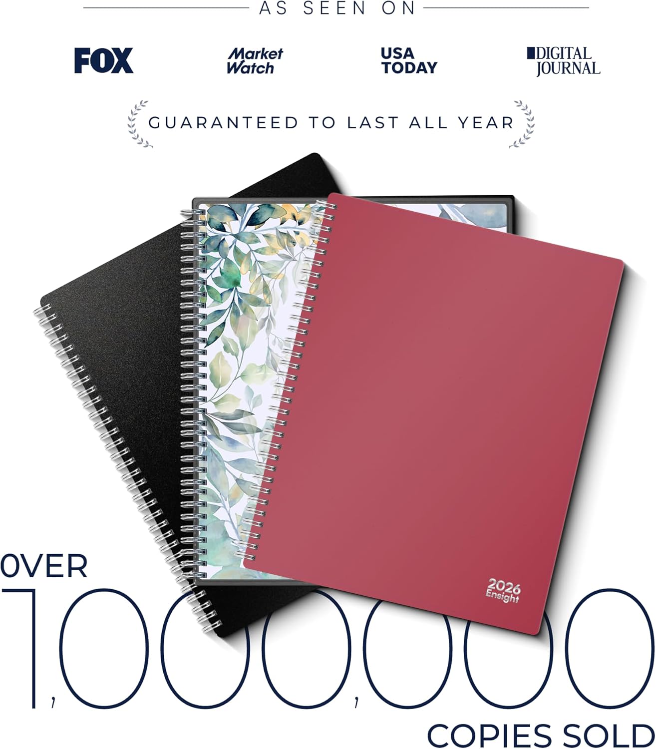 Ensight 2026 Appointment Book and Planner 6.5" x 8.5" Large Hourly Weekly Daily Schedule Book with Tabs, 30 Minute Time Slots, Maroon Calendar Organizer Jan 2026–Dec 2026 Appointment Planner - Maroon