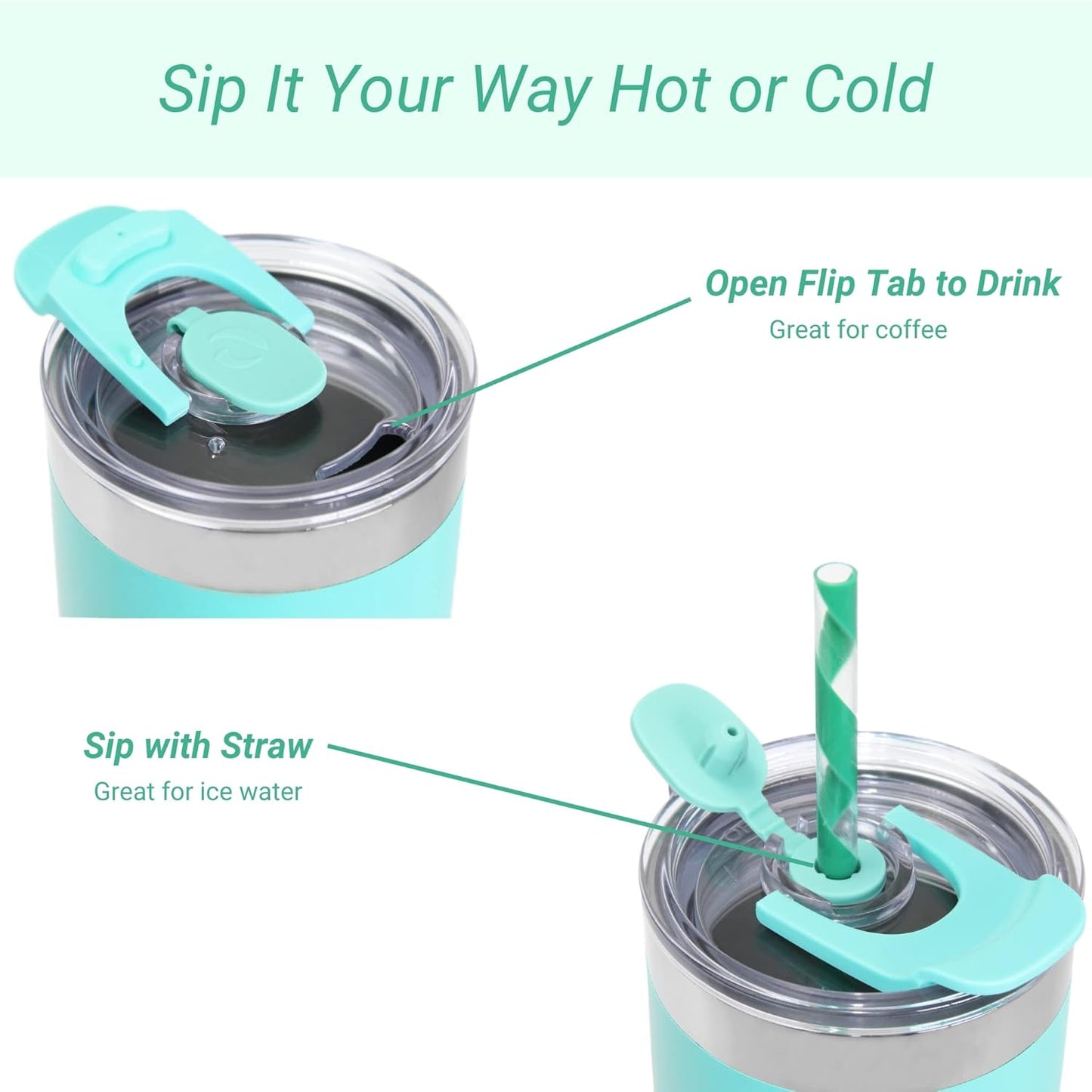 Drinco - 20 oz Stainless Steel Tumbler | Double Walled Vacuum Insulated Mug With Lid, 2 Straws, For Hot & Cold Drinks (20oz Ombre Fuschia Teal, 20oz)