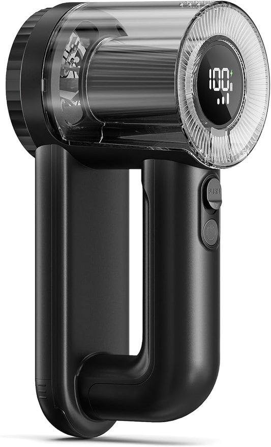 Rechargeable Fabric Shaver, 2-in-1 Lint Remover for Clothing, Furniture, Sweater with 6-Blade, 200ml Container, LED Display, 2000mAh USB-C, 3-Speed Lint Shaver Eliminates Fuzz & Pilling