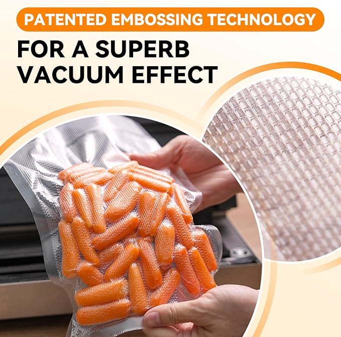 [2024 New] 11" x 50' 3 Rolls, Vacuum Sealer Rolls Bags for Food, Great for Food Storage, Sous Vide and Meal Prep, Wevac Lite