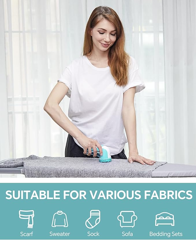 BEAUTURAL Fabric Shaver and Lint Remover, Sweater Defuzzer with 2-Speeds, 2 Replaceable Stainless Steel Blades, Battery Operated, Remove Clothes Fuzz, Lint Balls, Pills, Bobbles