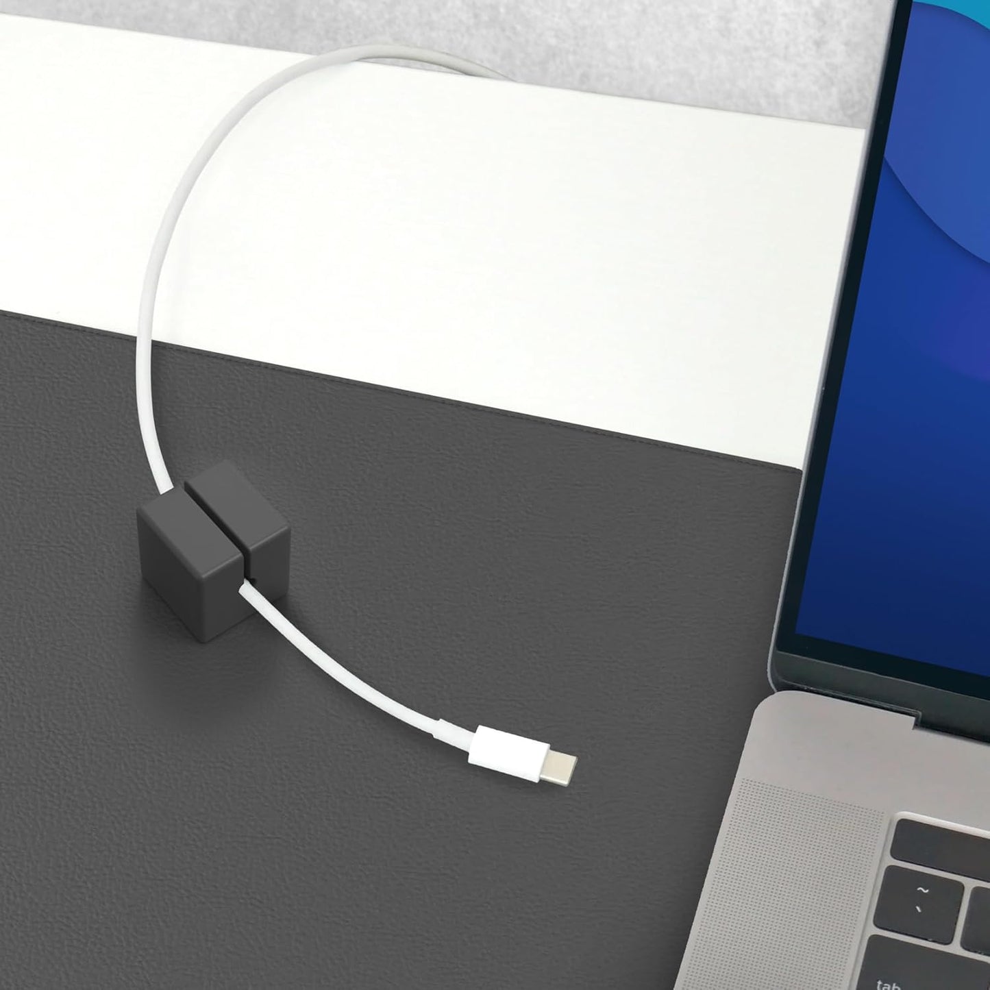 Function101 Weighted Magnetic Cable Blocks–Non-Adhesive Anchors for Cable Organization–Weighted Cord Holders & Accessory Organizer – Durable Magnetic Accessories for Office Use (Dark Gray, Pack of 3)