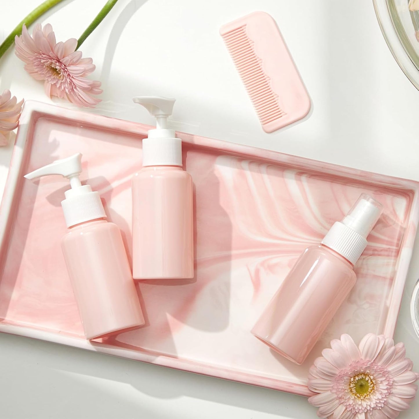 uxcell Marble Tray for Bathroom 9" Small Rectangle Ceramic Vanity Tray for Countertop Shatterproof Bathtub Soap Tray Kitchen Sink Organizer Key Trinket Ring Tray, Grey