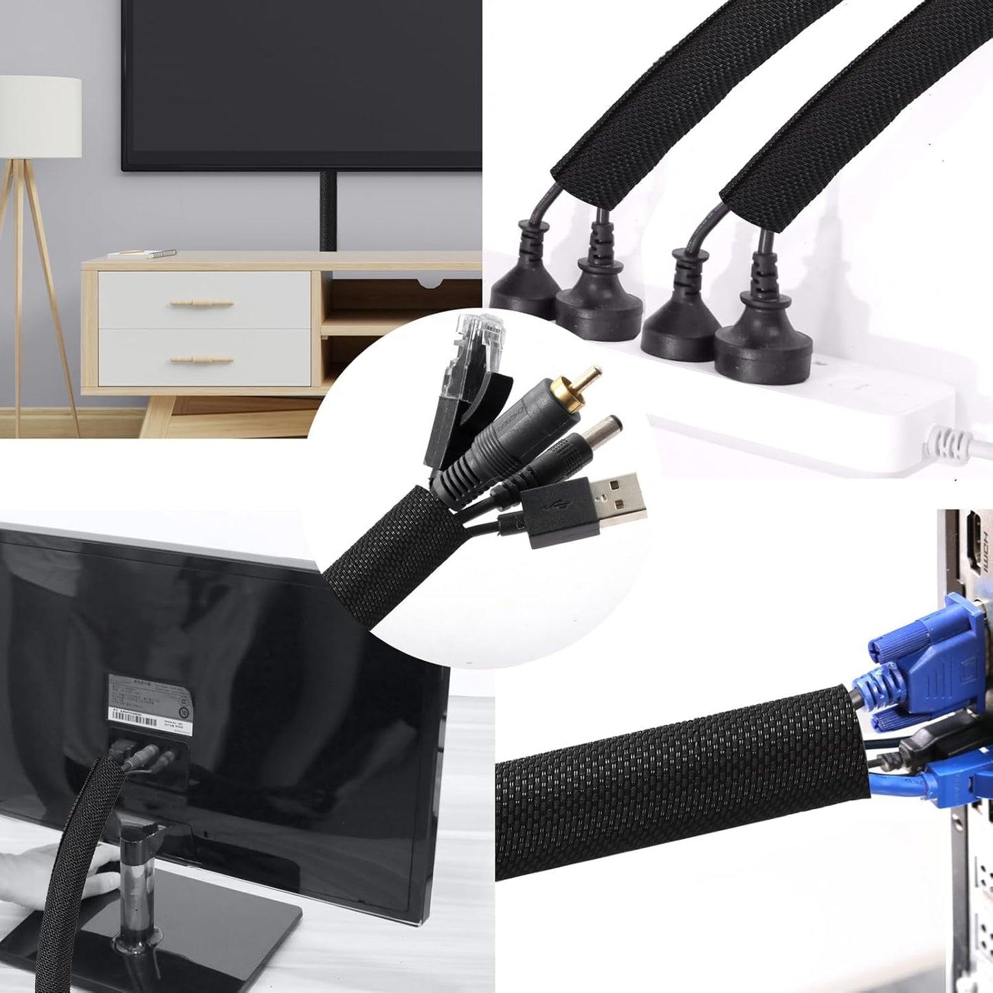 Secbolt Cord Protectors from Pets No Chew, 10ft - 3/8 inch Ultra Durable Cord Covers for Pets, Bite-Resistant Cable and Wire Protector for Cats, Dogs, Rabbits - Black