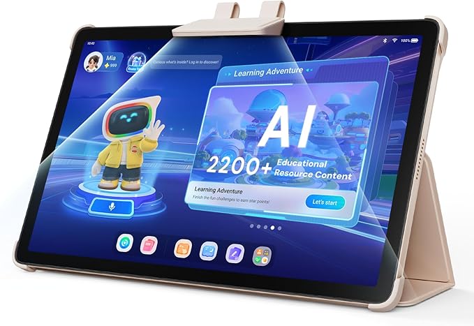 AI Kids Tablet with Parental Control - 50000+ Content AI Tutor Learning Tablet with ELA, Math, ABC, Word, Read, Phonics, STEM for Homeschooler Educational Study for G1 - G6 (TalPad T100, Standard)