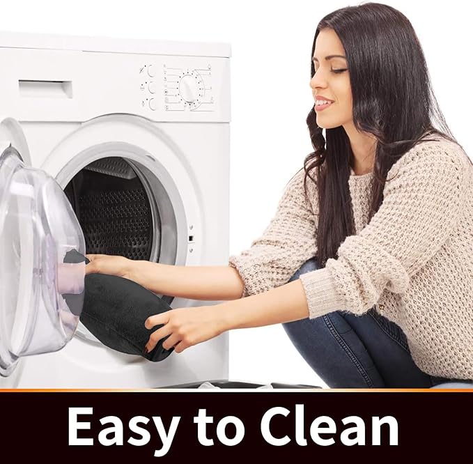 Yimobra Memory Foam Toilet Bath Mat U-Shaped, Commode Contour Rug, Soft and Comfortable, Super Water Absorption, Non-Slip, Thick, Machine Wash and Easier to Dry for Bathroom, 24 X 24 Inches, Black