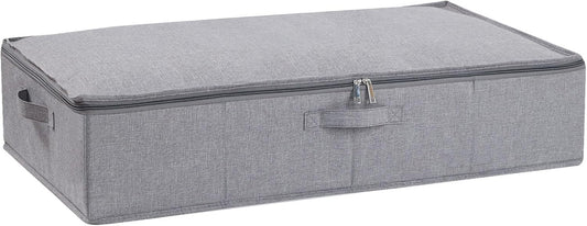 Underbed Storage Box, 23.6 x 11.8 x 5.9 Inch Clothes Organizer With Sturdy Structure and Reinforced Handles for Blanket, Sheets, Pillows, Towels, Shoes, Grey, 1 Pack