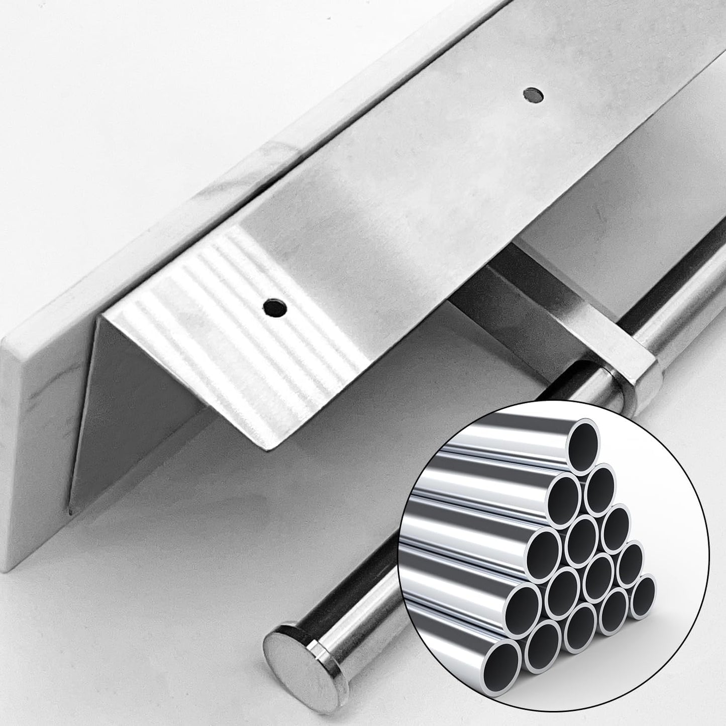 Toilet Paper Holder with Shelf, Double Toilet Paper Holder Wall Mount and 2PCS Free Adhesive Hooks for Bathroom Washroom, Marble Toilet Paper Holder Brushed Nickel