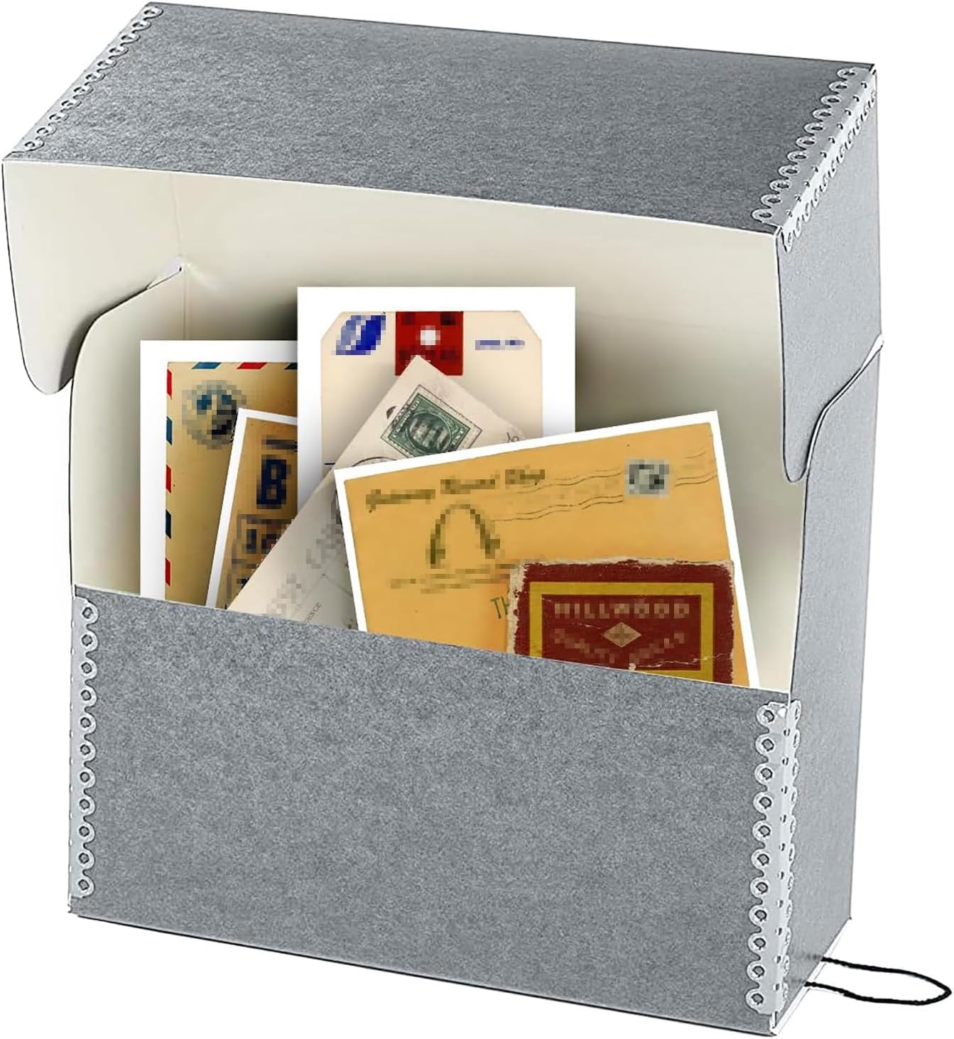 Lineco Archival Document Storage Box with Metal Edge, Acid-Free Gray Boxboard, Organize and Store Files, Prints, Photos, Legal-Sized Case 15.5" x 10.5" x 5" Wide