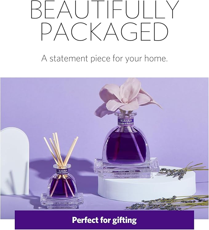 AGRARIA AirEssence & PetiteEssence Flower and Reed Diffuser Set, Luxury Home Fragrance Set, Scented Oil Reed Diffuser Gift for All Occasions