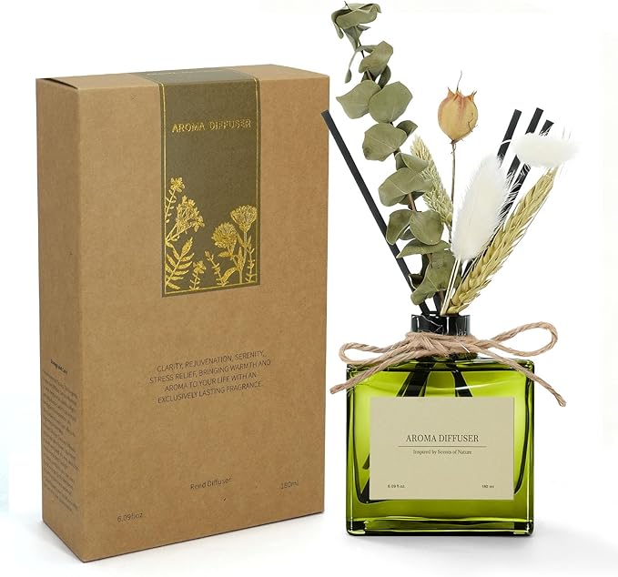 Reed Diffuser, 6 oz Vanilla Cream Scent Diffuser with 7 Sticks, 90 Days Long Lasting Reed diffusers for Home, Elegant Fragrance for Bathroom Bedroom Office Decor, Air Fresh