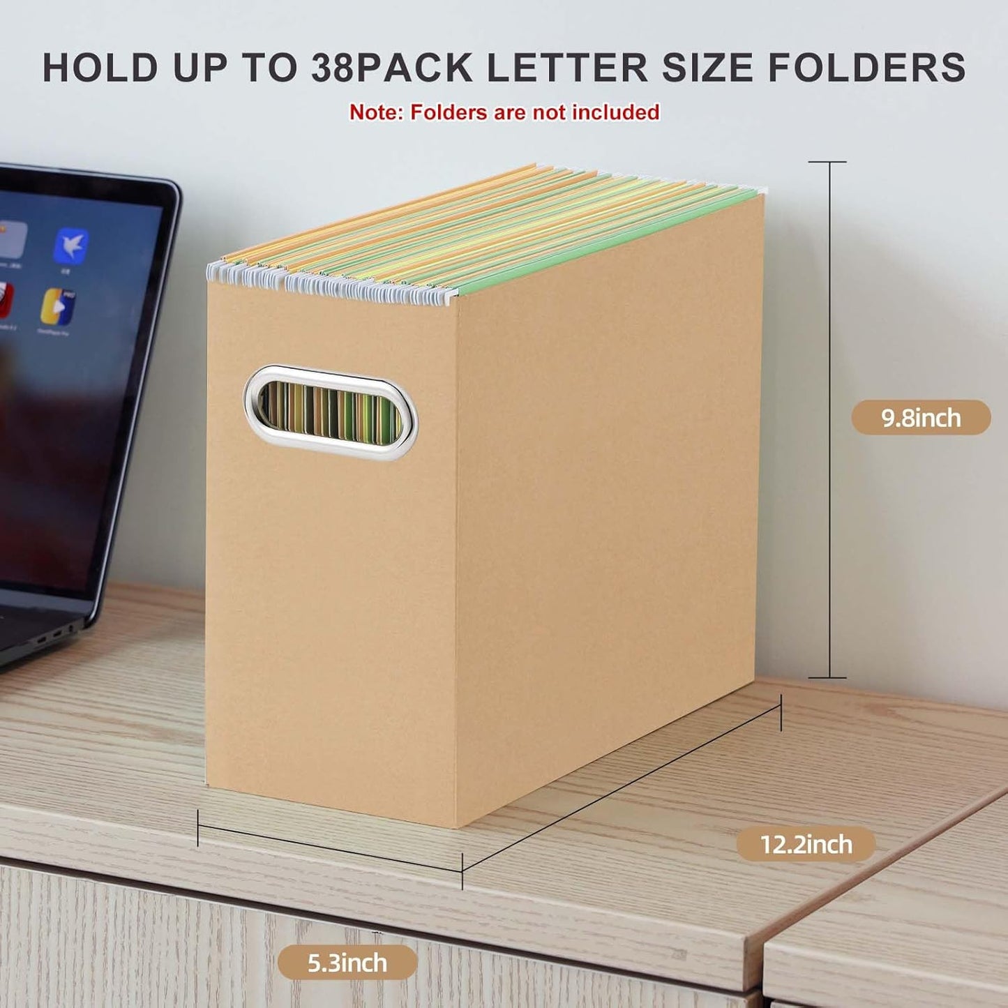 Oterri Cardboard File Organizer Box for Hanging File Folders Letter Size,File Box for Computer Desk,File Cabinet,Working Home,Office,Classroom (Brown, Letter Size - 6 Packs)