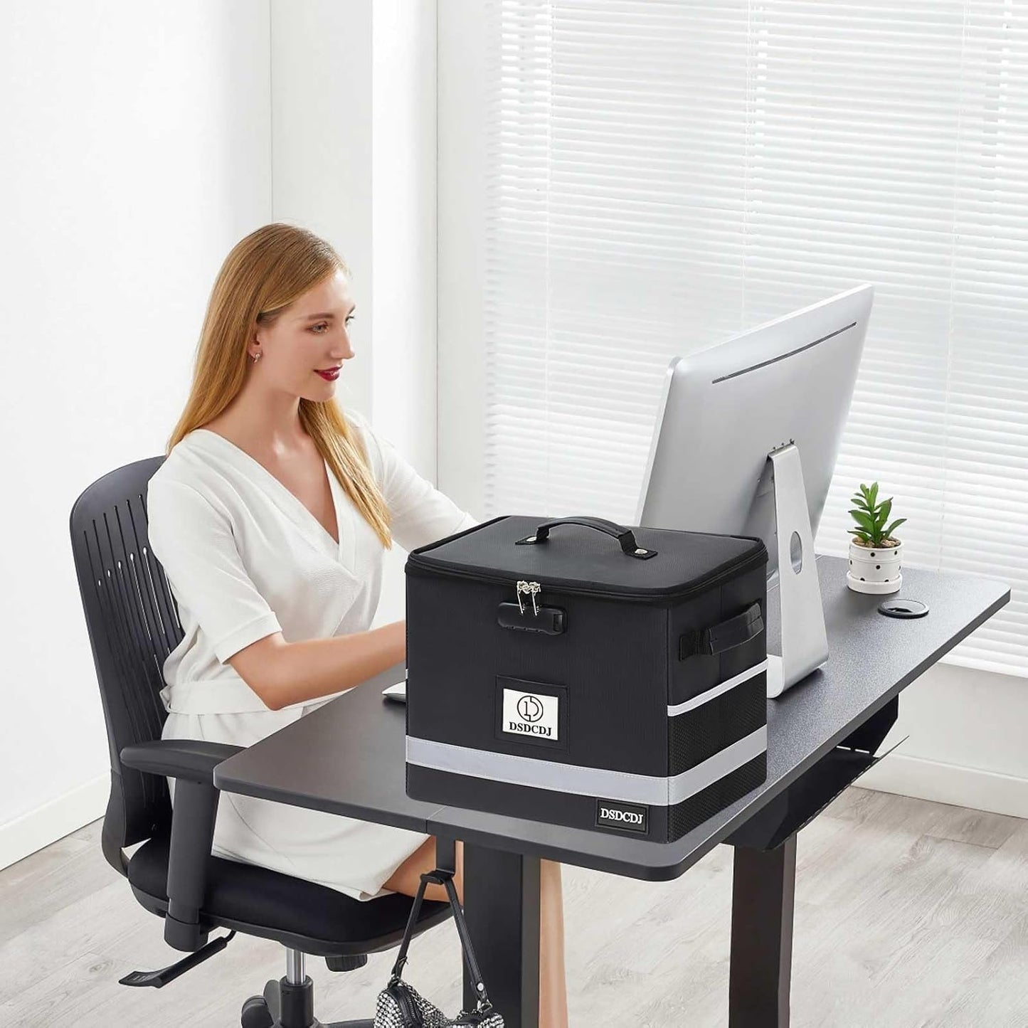 Fireproof Document Box 2 Pack - Fireproof File Organizer with Lock, Portable File Box with Handle, Portable Home Office File Cabinet for Hanging Letter/Legal Folder (12.3 x7.7 x10.5in)