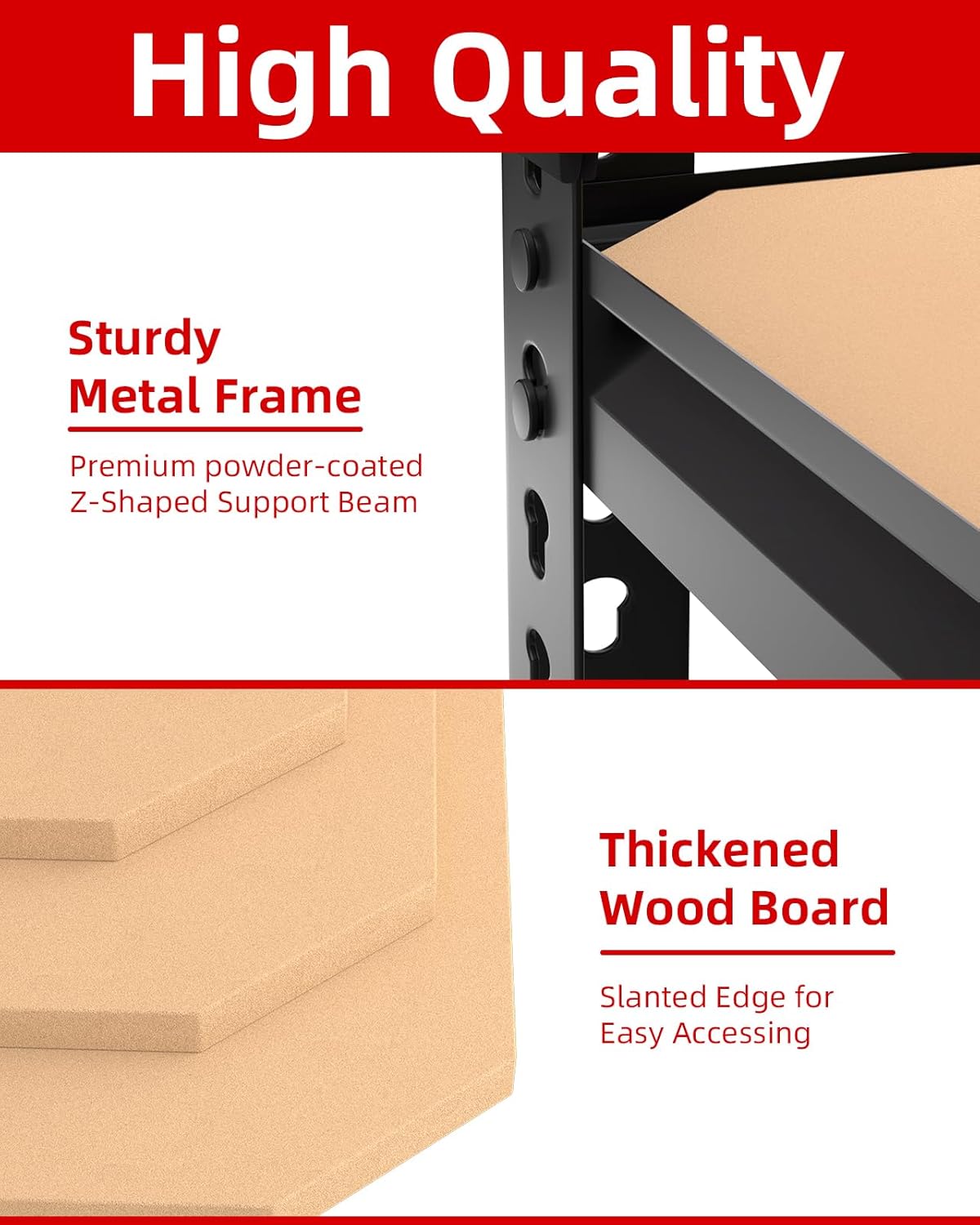 PrimeZone 35.5" x 12" x 72" Heavy Duty Storage Shelves - 5 Tier Adjustable Garage Storage Shelving, Metal Storage Utility Rack Shelf Unit for Warehouse Pantry Closet Kitchen, Black