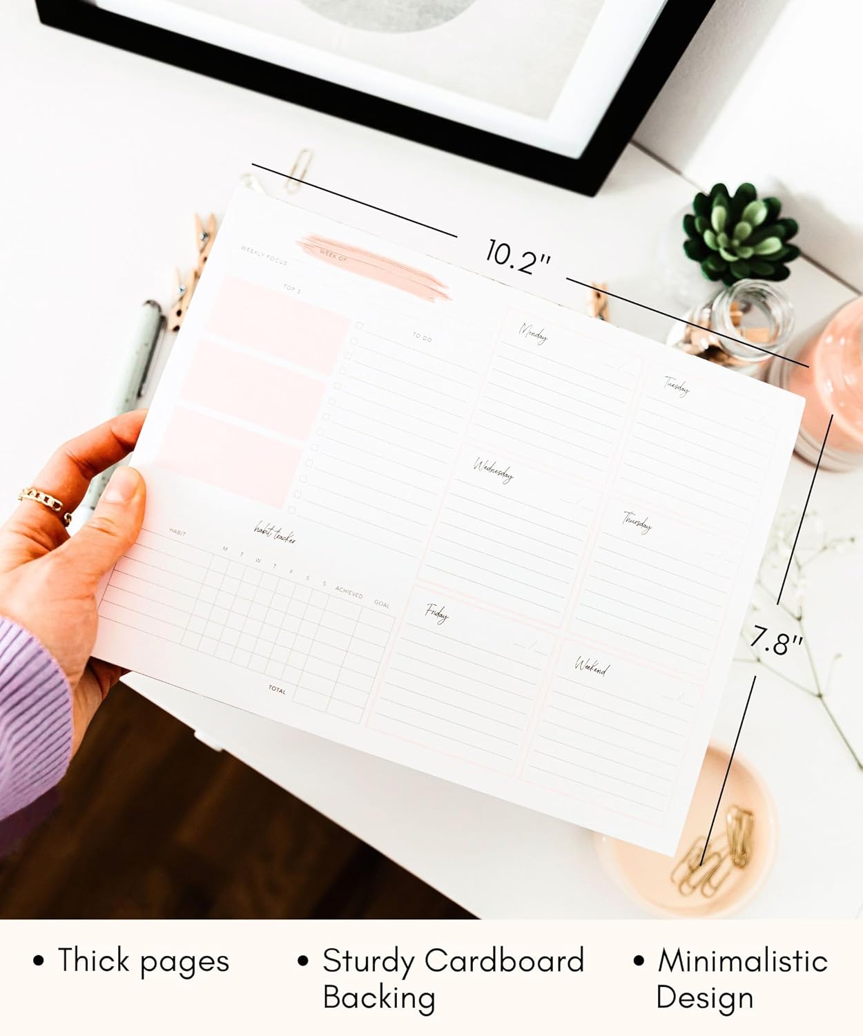 Lamare Weekly Planner Notepad – Premium Undated Weekly To Do List Notepad for School, Home & Office Desk To Do List and Productivity Planning Pad