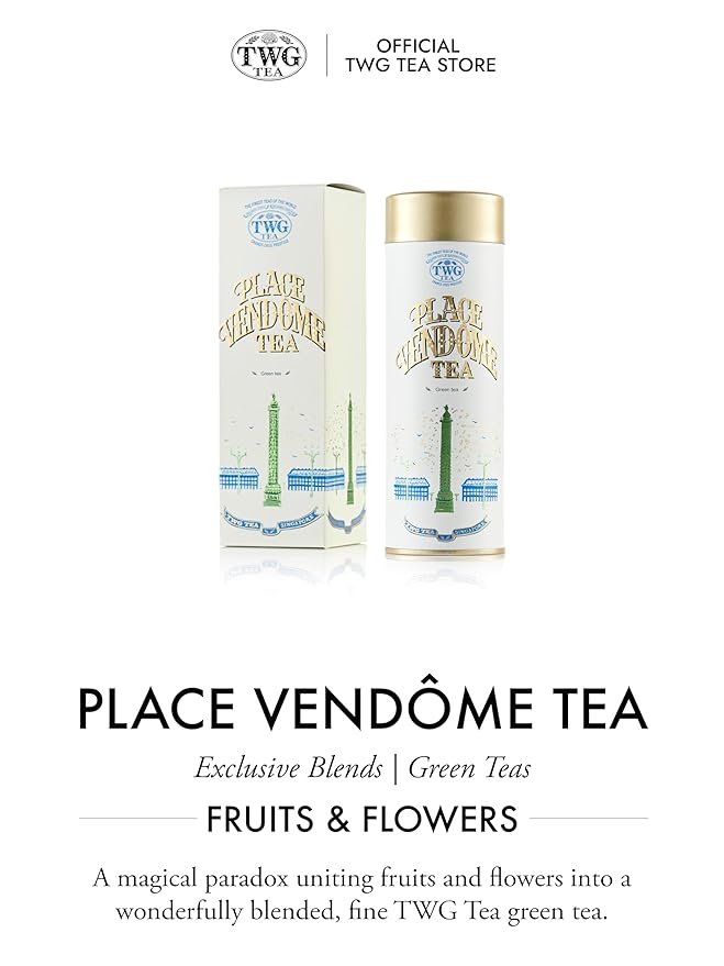 TWG Tea | Place Vendôme Tea | Green Tea | Nuts & Tropical Fruits | Haute Couture Tin, 100g | Gift Set