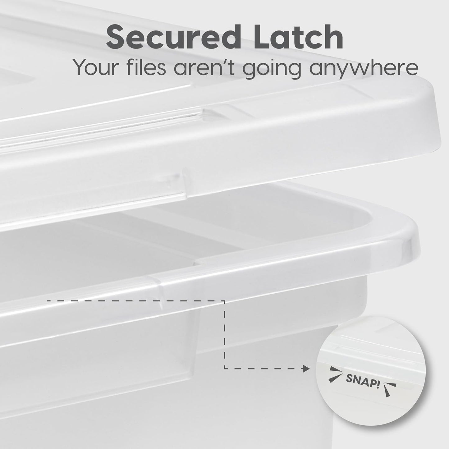 IRIS USA File Box, Plastic File Organizer with Lids for Letter/Legal File, Portable Document Box For Moving, Storage Bin with Durable and Secure Lid, Stackable Nestable BPA-Free, Black 35 Qt. 1 Pack