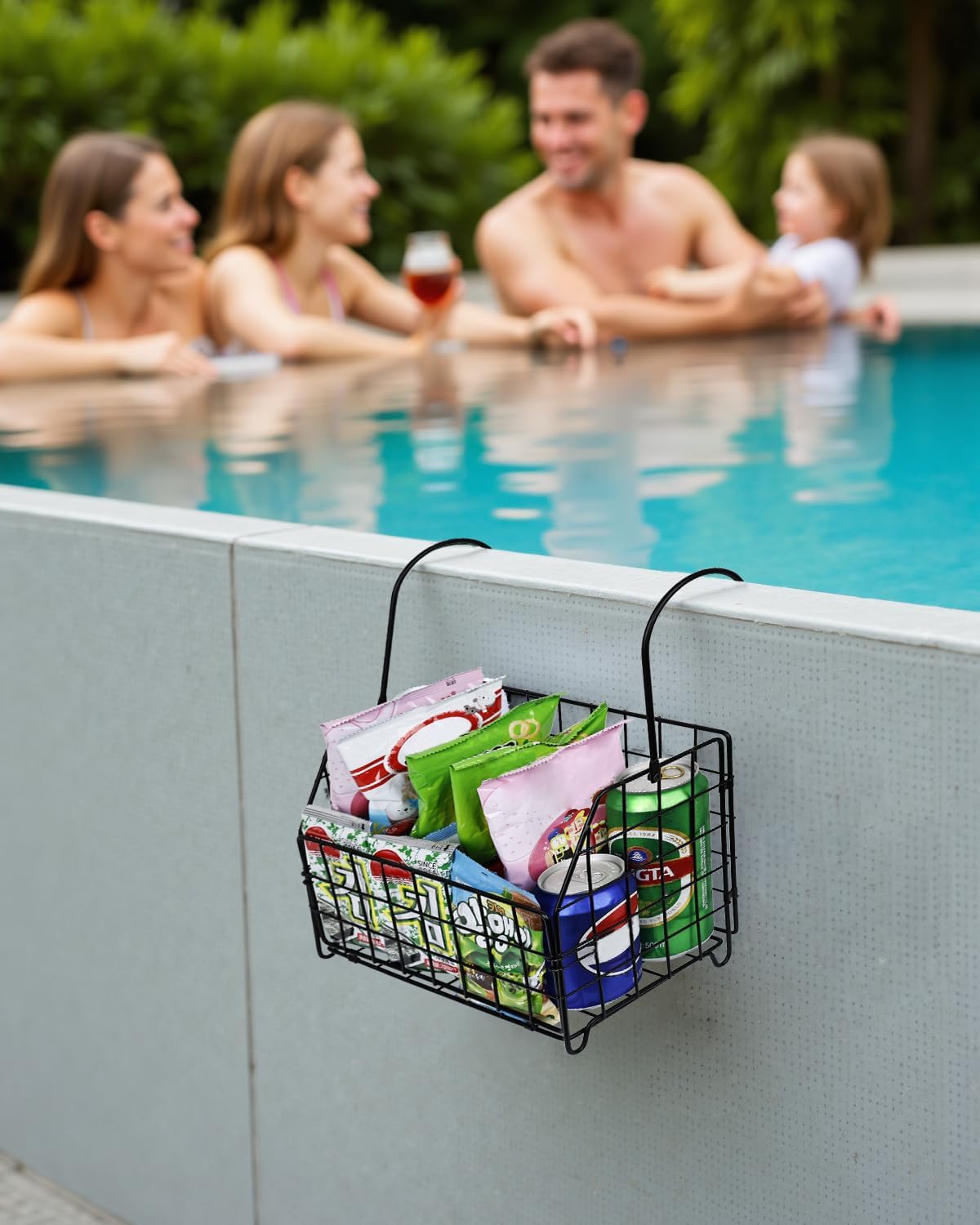 Large Rustproof Shower Caddy Hanging, 304 Stainless Steel Hanging Shower Organizer Basket for Bathroom & Bathtub, Over the Rod Shower Rack for Shampoo, Conditioner, Soap & Bath Accessories