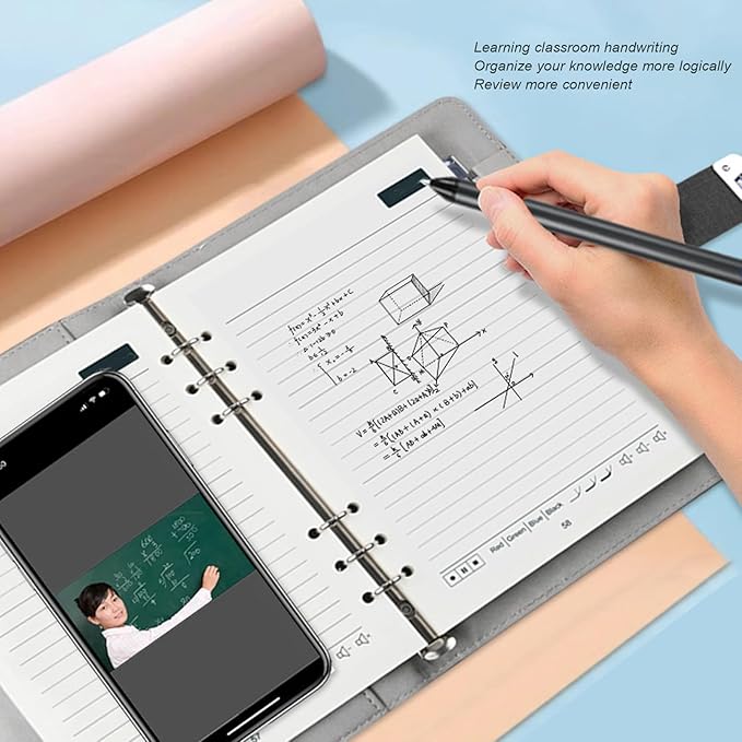 Yunseity Digital Notebook with Smart Pen, Real Time Sync for Digitizing, Bluetooth Wireless Paper Smart Writing Set, Convert to Text, Storing and Sharing Paper Note, for iOS for and (Light Blue)