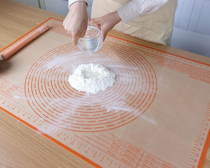 Silicone Pastry Mat 34'' By 26'' Extra Large Baking Mat with Measurements for Dough Rolling, Kneading Board, Kitchen Counter Mats, Perfect for Dough, Fondant, Pie Crust, Cookies, Bread, Pasta, Pizza