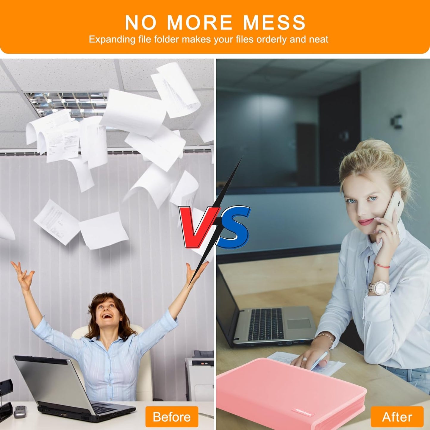 Accordion File Organizer,13 Pockets Fireproof Expanding File Folder with Multi Pockets,Portable Business Fire Safe Storage Document Organizer Folder with Zipper for Documents and File,Pink