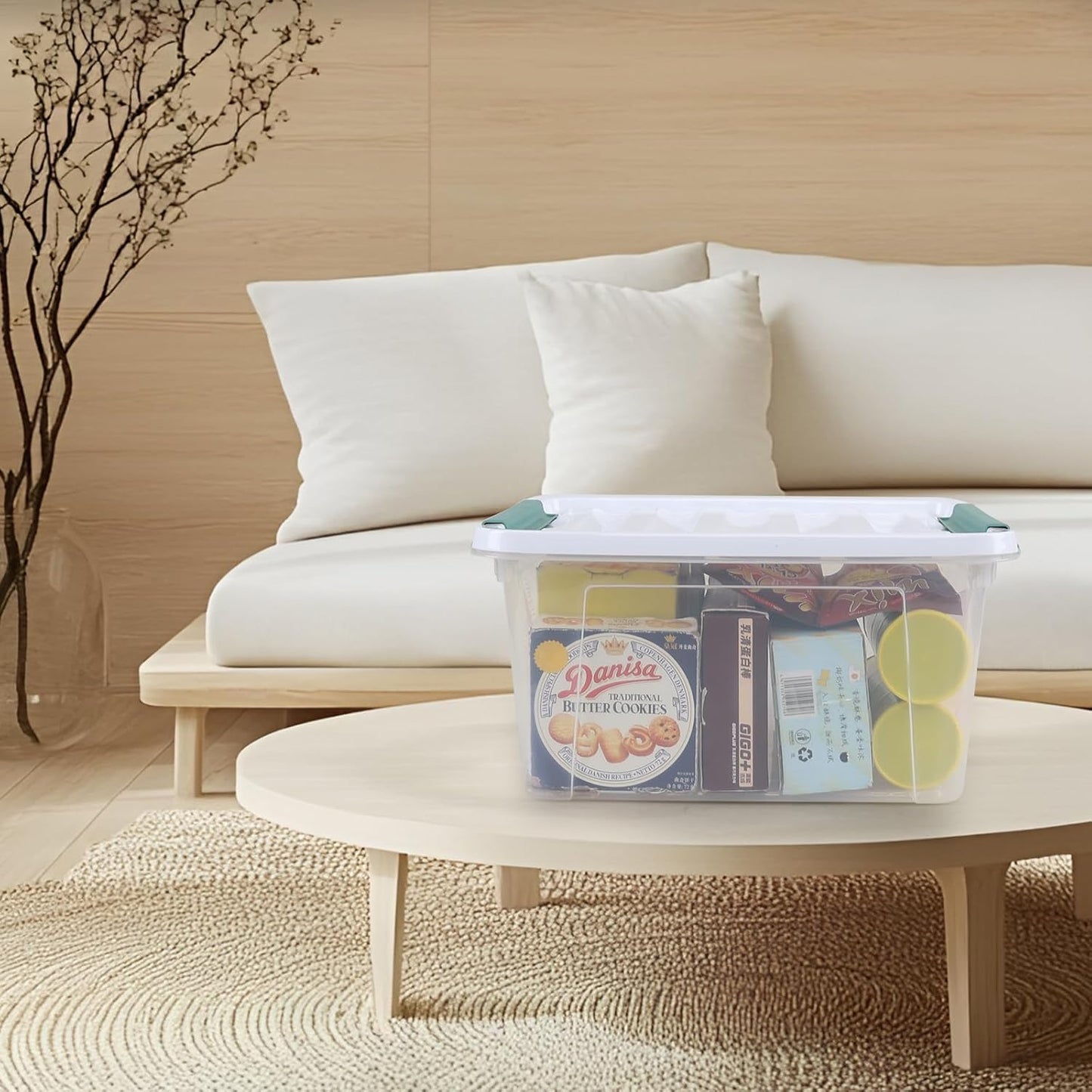 20 Quart Clear Stackable Storage Box, 6-Pack Plastic Storage Container with Latching Lid