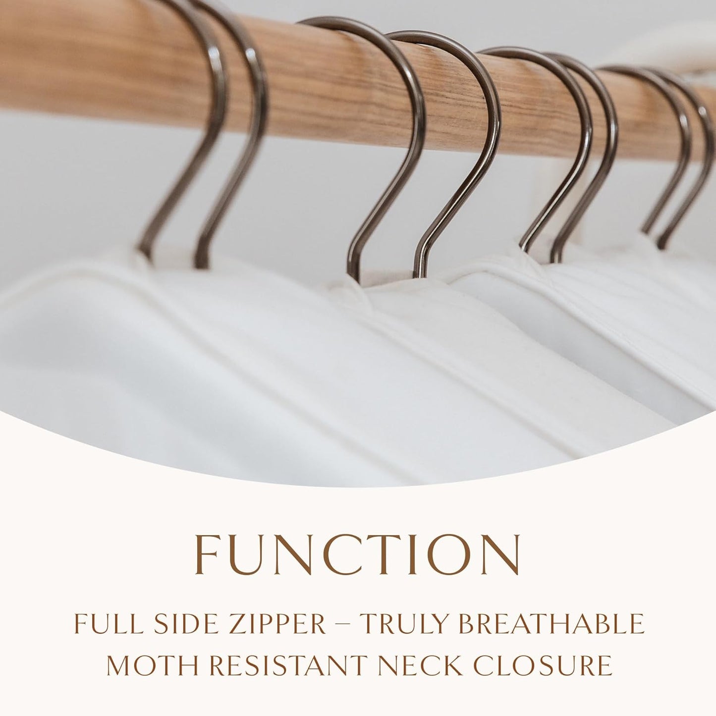 Hayden Hill Luxury Organic Cotton Garment Storage Bag - Long 58 Inch Dress Bag - Breathable & Moth-Proof For Full Length Dresses & Coats - Clothes Bags for Hanging Organization - Carbon Neutral