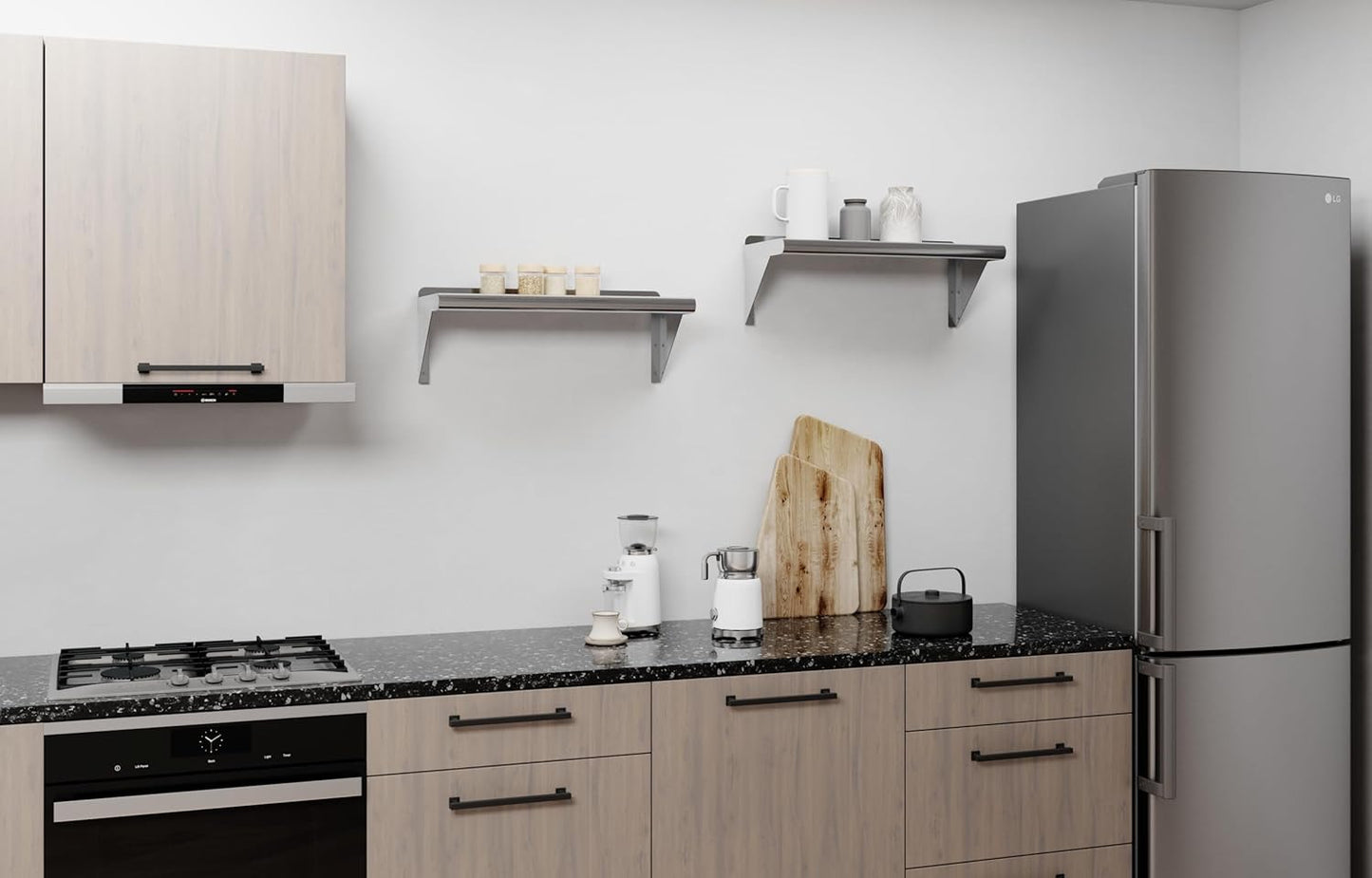 AmGood 24" Long X 10" Deep Stainless Steel Wall Shelf | NSF Certified | Appliance & Equipment Metal Shelving | Kitchen, Restaurant, Garage, Laundry, Utility Room