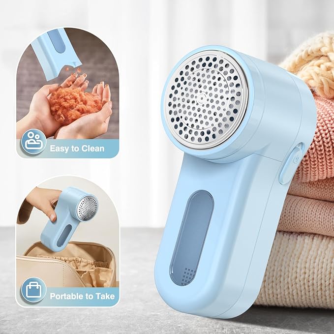 Fabric Shaver Lint Shaver, Electric Lint Remover with 13-Blades, Sweater Shaver USB Rechargeable Fabric Pilling Remover for Clothes, Couch, Beddings
