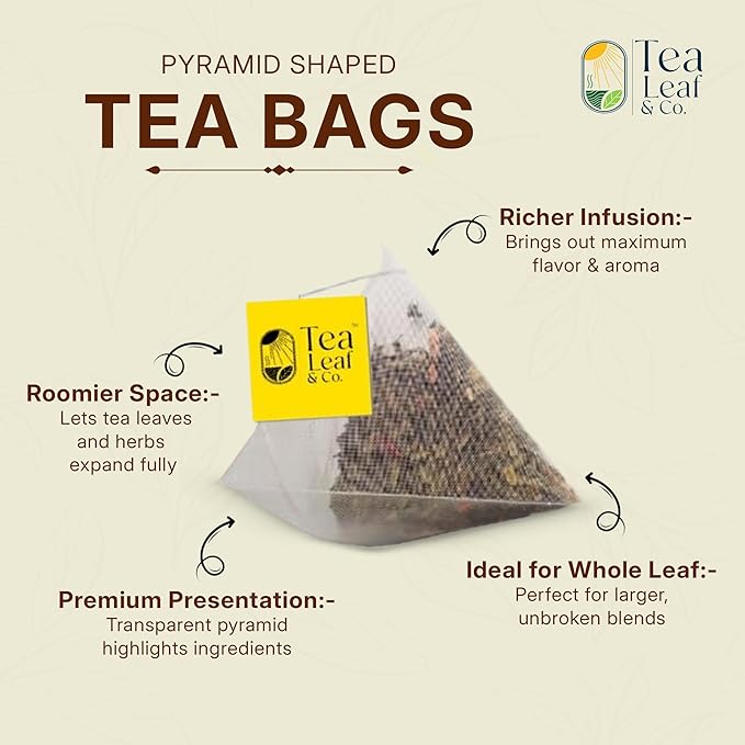 Tealeaf & Co. Turmeric Ginger Herbal Tea - Organic Ginger Turmeric Tea Bags with Fresh Herbs and Spices - Low Caffeine & Gluten Free - 100 Teabags (7.055oz/200gm)