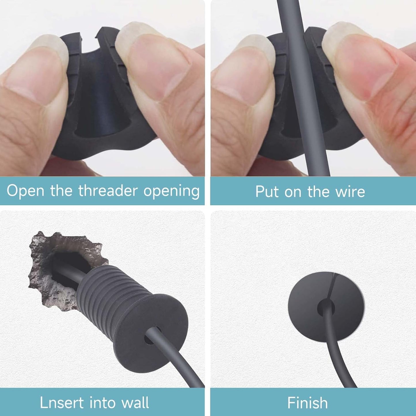 Starlink Cable Routing Kit,Starlink Cable Installation Kit,Starlink Mounting Accessories,2* Grommets, 1" Spade Drill Bit, 5/16" Drill Bit, 15 Wall Clamps (Grey)