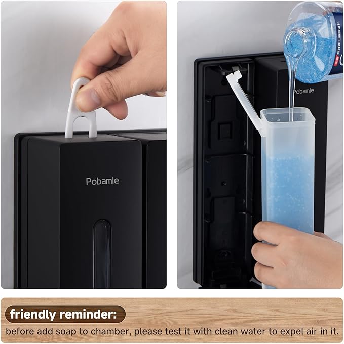 1984 Shampoo and Conditioner Dispenser Wall Mount Shower Dispenser 2 Chamber No Drill Bathroom Set Shampoo Dispenser for Shower Wall Home Hotel 400ml x 2 Black