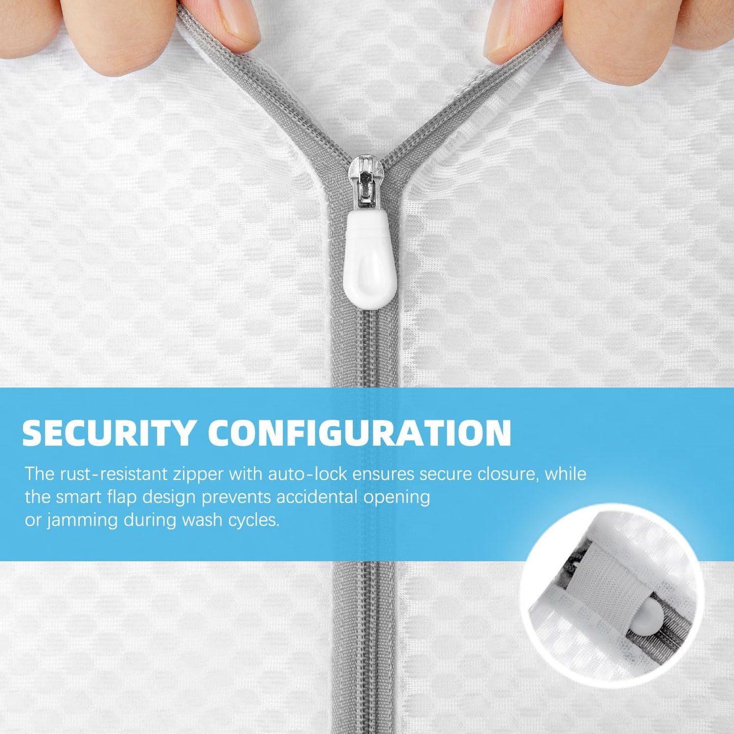 6-Pack Honeycomb Mesh Laundry Bags for Delicates - 12x16 Inches Medium Washing Bags for Bras, Lingerie, Socks, Baby Clothes - Gentle Wash Protection with Zipper Closure (6 Medium)