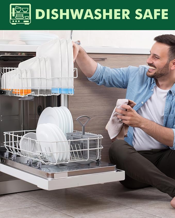 Lerine 22 Pack Reusable Sandwich Bags Dishwasher Microwave Safe, Stand Up Reusable Bags Silicone and BPA Free, Reusable Food Storage Quart Bags for Lunch, Fruits (Green Gray, 22Sandwich)