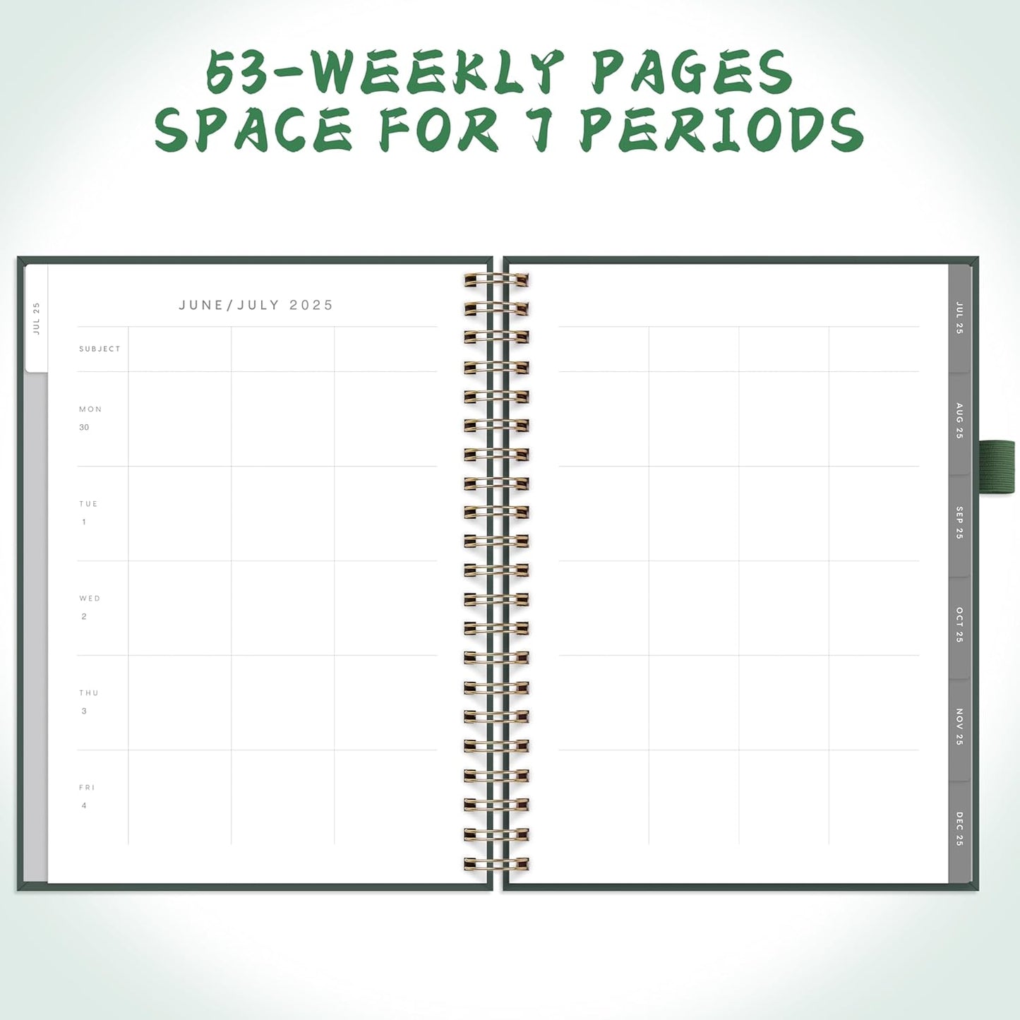 And Per Se Teacher Planner 2025-2026 Academic Year -Teacher Lesson Planner from July 2025 to June 2026, 8.5" x 11", Weekly & Monthly Planning for Teachers with Monthly Tabs, Stickers (Forest Green)