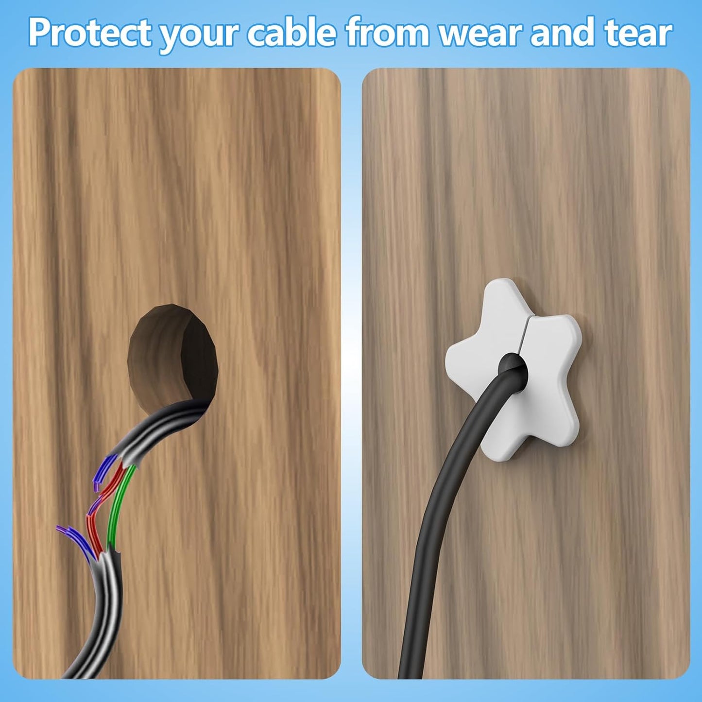 Wall Bushing for Starlink dishy ethernet Cable,5/8” Small Wall Hole Cable Feed Through Bushing for Star Link mounting kit Furniture Wire Holes(White,2PCS)