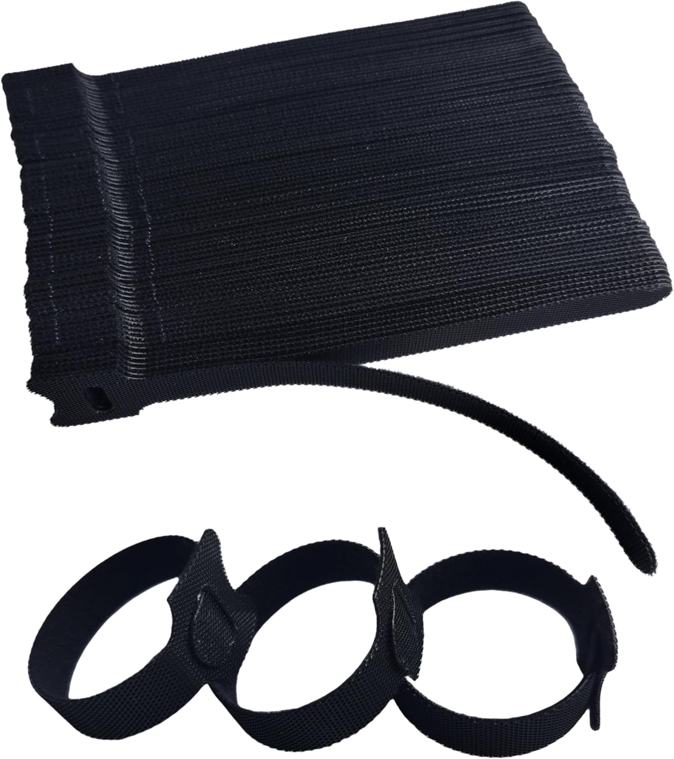 100 PCS 6 Inches Black Reusable Cable Ties, Adjustable Cord Straps, Cable Organizer, Cord Wrap and Hook Loop Cords Management