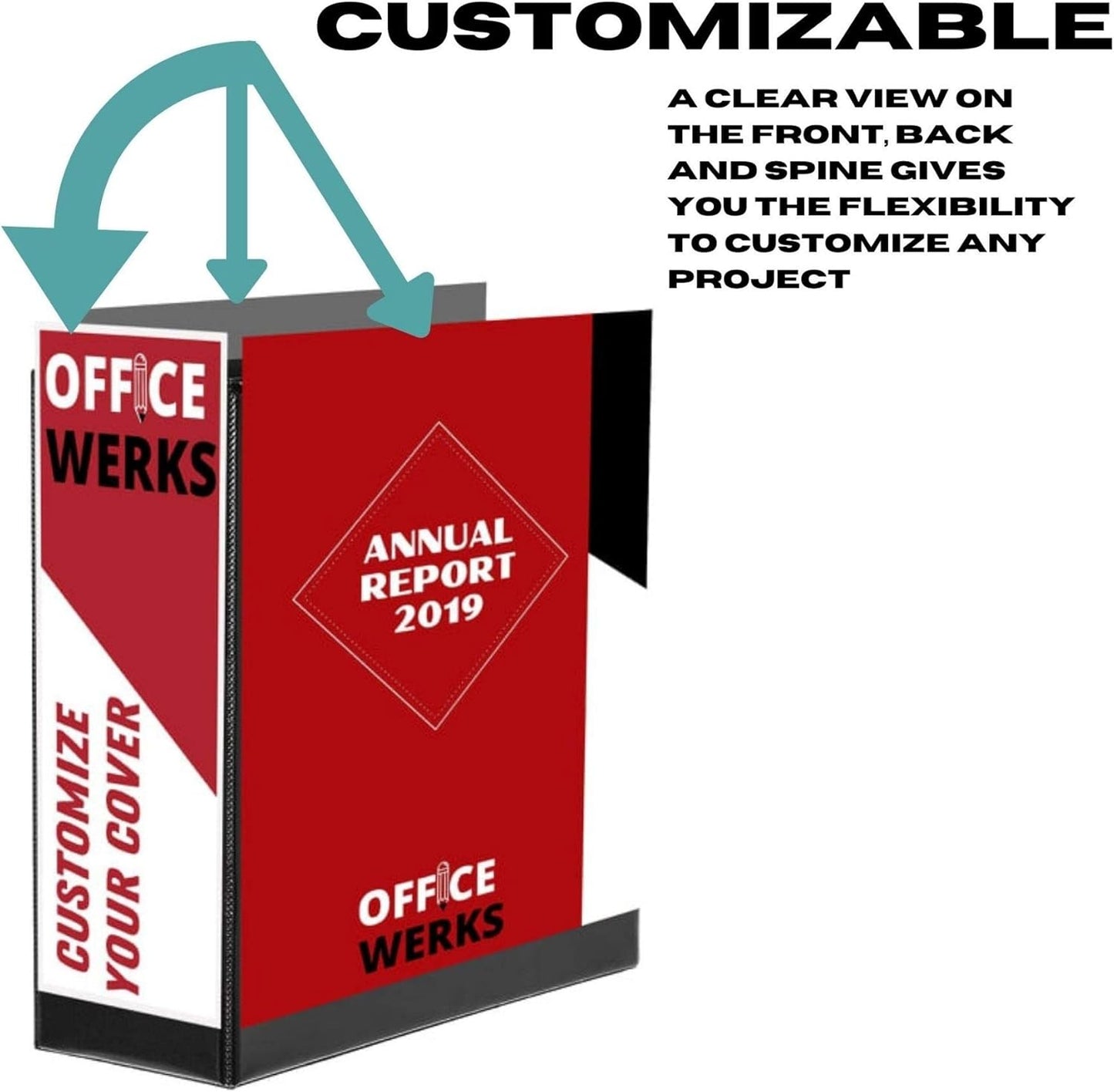 4 Pack of 6 Inch 3 Ring Binder with Locking Angle D Rings, Professional Heavy Duty Large Storage Binder with Pockets, Fits 8.5 x 11 Inch Sheets, Non-Stick Clear View Cover, Customizable, Black