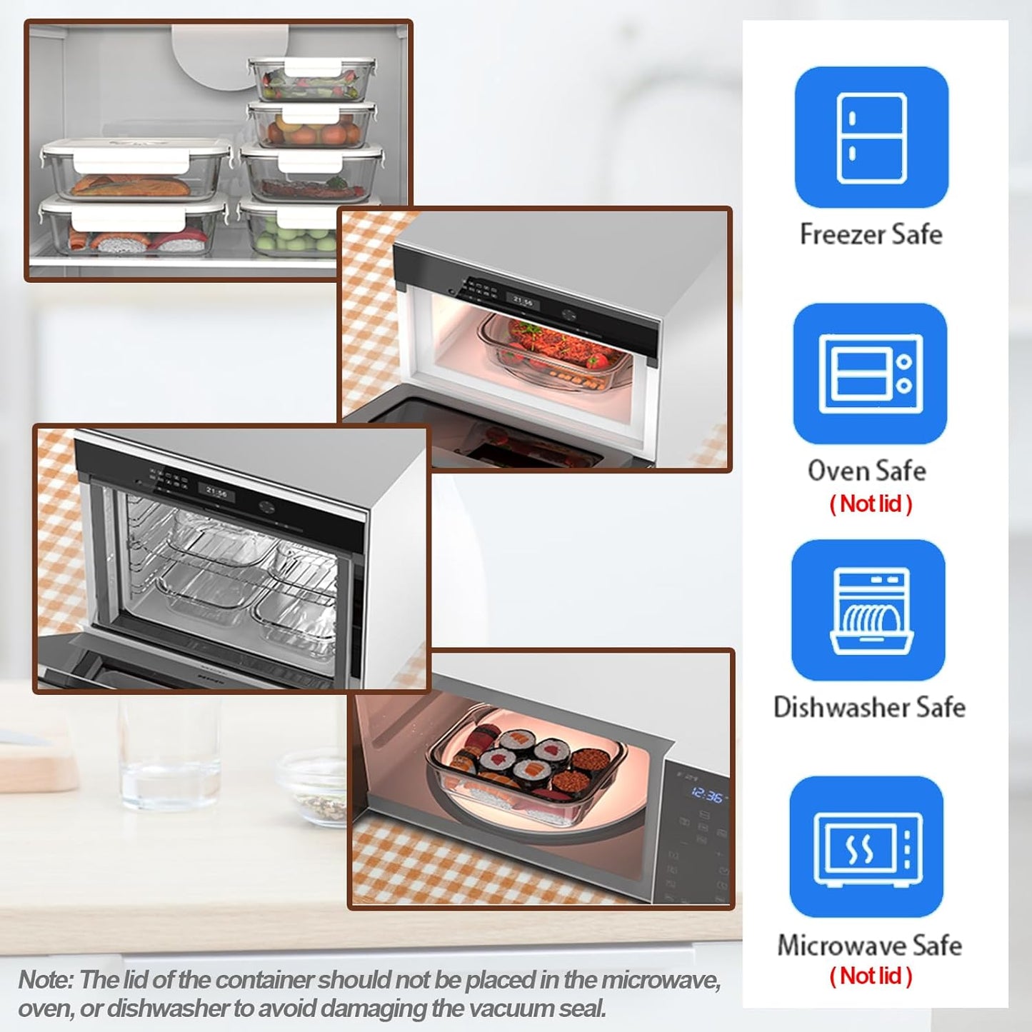 17 PCS Glass Food Vacuum Storage Containers, Up to 5 times longer, Premium Airtight, 100% Leak Proof, Vacuum Sealer Machine, 3 Containers, 10 Reusable Food Saver Sealer Bags,4 Sealing Clips