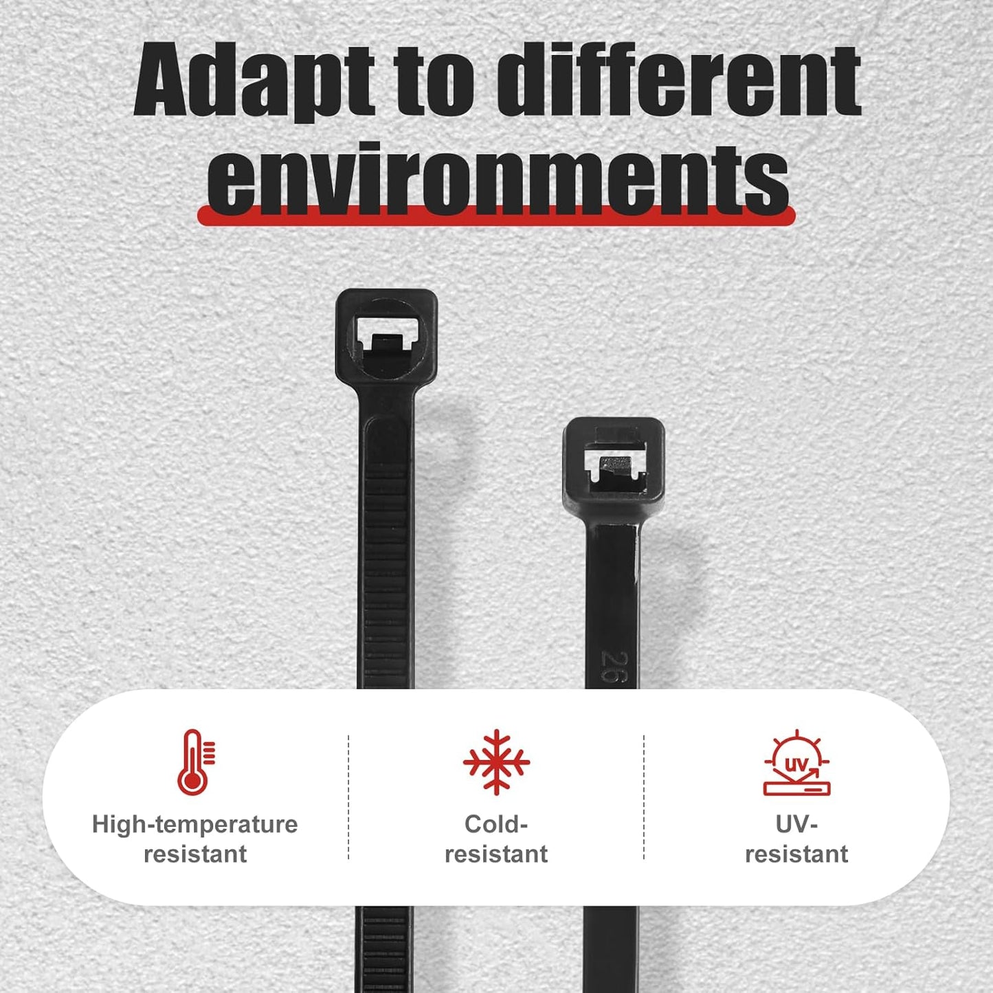 APIELE Cable Zip Ties 600 Pack BLACK Assorted Sizes 4 6 8 10 12 inch Multi-Purpose Self-Locking Nylon Cable UV Resistant Wire Ties for Indoor & Outdoor Home Office Garden Workshop