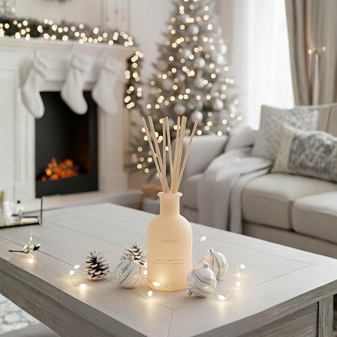 Benevolence LA Reed Diffuser for Home | Eucalyptus, Fig & Sandalwood | Elegant Home & Bathroom Decor | Fragrance Diffuser with Sticks for Bathroom - Malibu Sands Collection