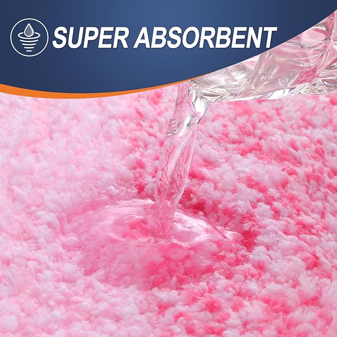 OLANLY Bathroom Runner Rugs 47x20, Extra Soft Absorbent Microfiber Bath Rugs, Rubber Backing, Quick Dry, Machine Washable Bath Mats for Bathroom Floor, Tub and Shower, Home Decor Accessories, Pink