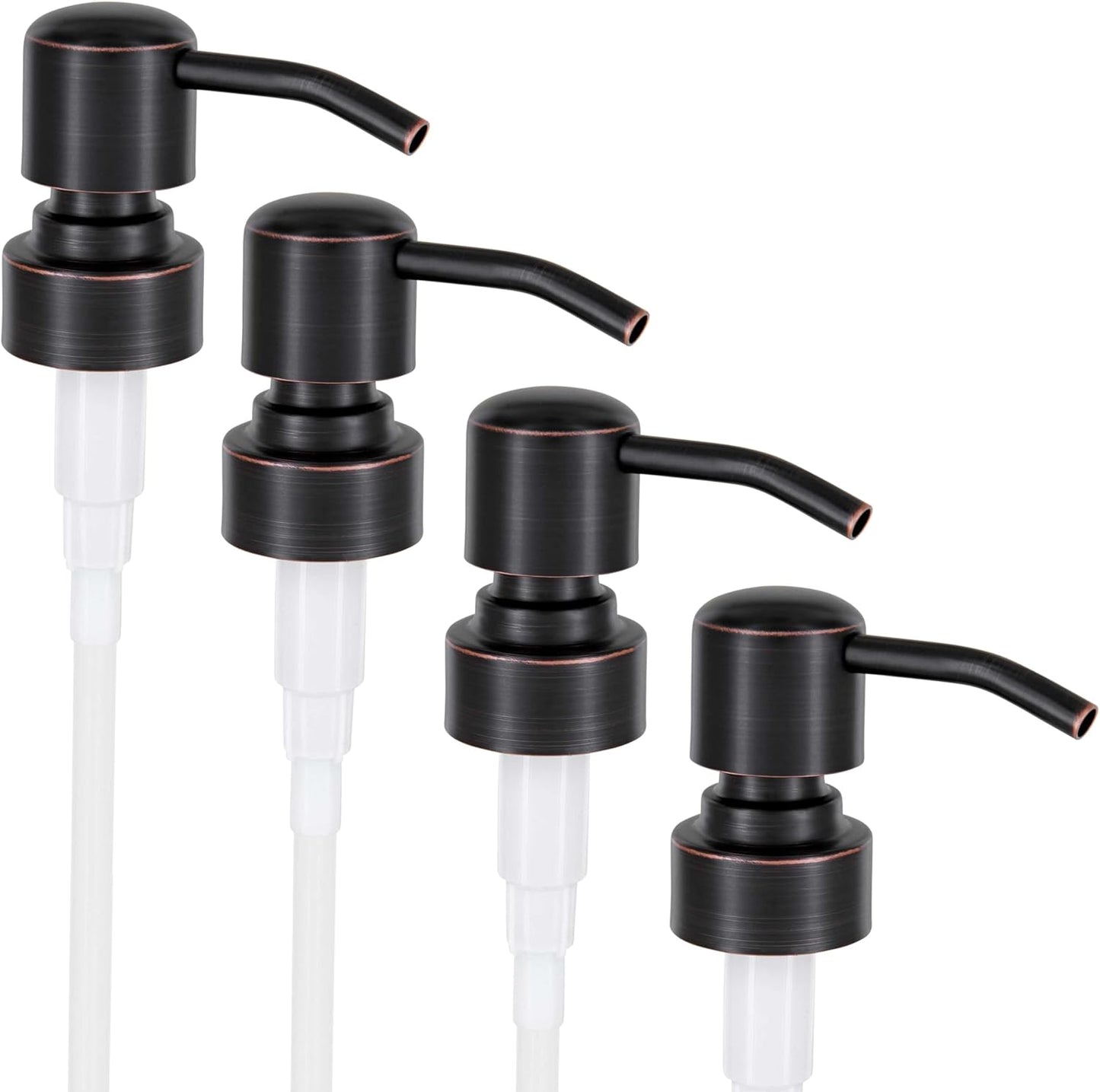 ALTGLAS Four Pack - 4X Stainless Steel Soap Dispenser Pump 'Zagreb' as Replacement for Liquid Hand Soap Bottles (Black Copper Oil-Rubbed) - Fits e.g. Jack Bottle