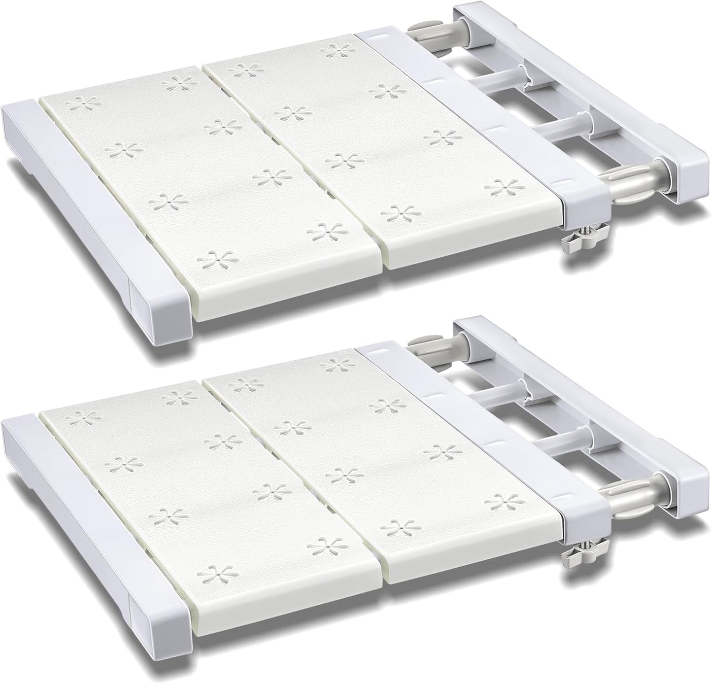 Gerrii 2 Pcs Closet Tension Shelf Rod Expandable Shelf Locker Organizer Adjustable Metal Storage Rack Scalable Layered Divider Separator for Cabinet Wardrobe Kitchen Bathroom (28.74''-49.21'')