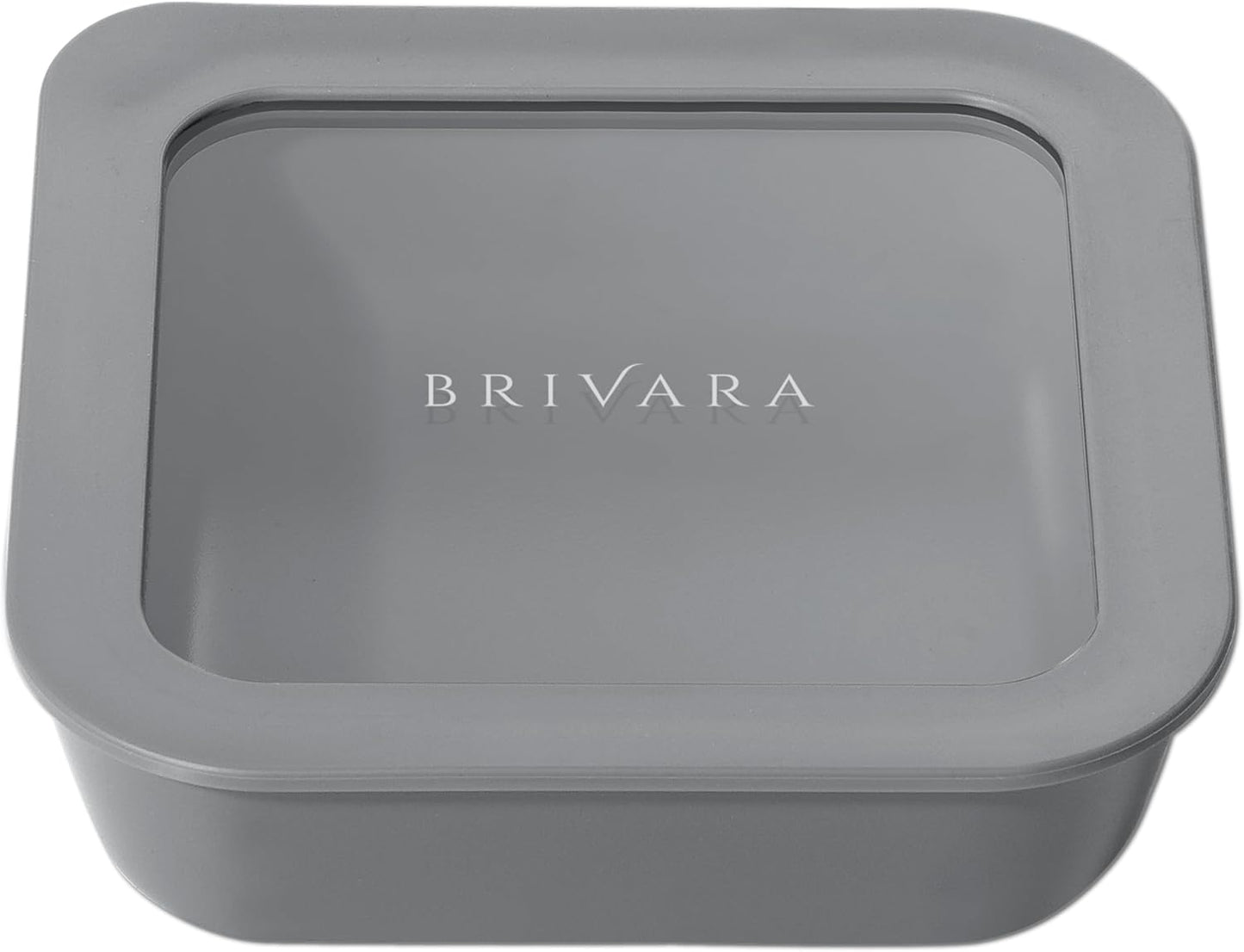 Ceramic Coated Glass Food Storage Container | No PTFE, PFOA, PFAS, and BPA | Reusable Non Toxic Meal Prep Container with Glass Lid | Easy To Store | 2.5 Cup Square [Smoke]