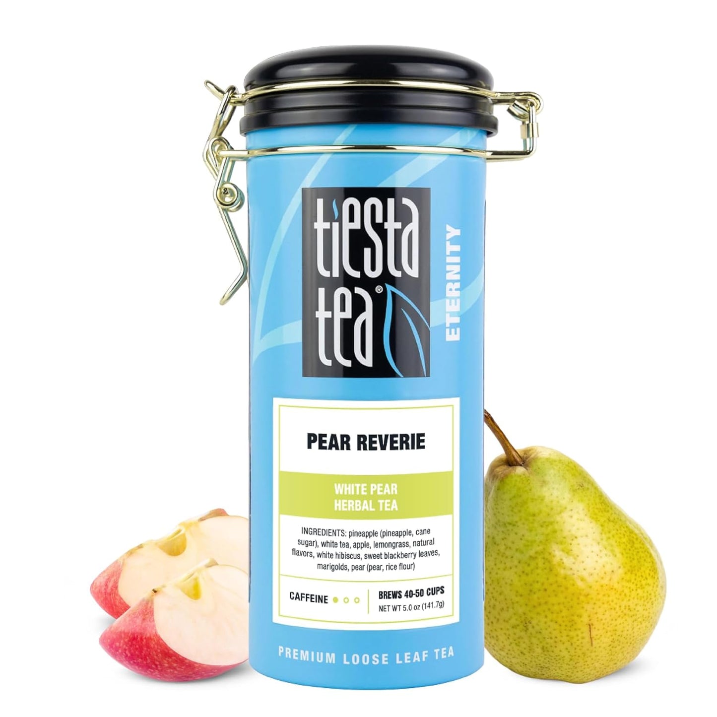 Tiesta Tea - Pear Reverie Tea, Loose Leaf, White Pear Herbal Tea, Premium Low Caffeine Tea Blend, Make Hot or Iced & Up to 50 Cups, 5 oz Refillable Tin