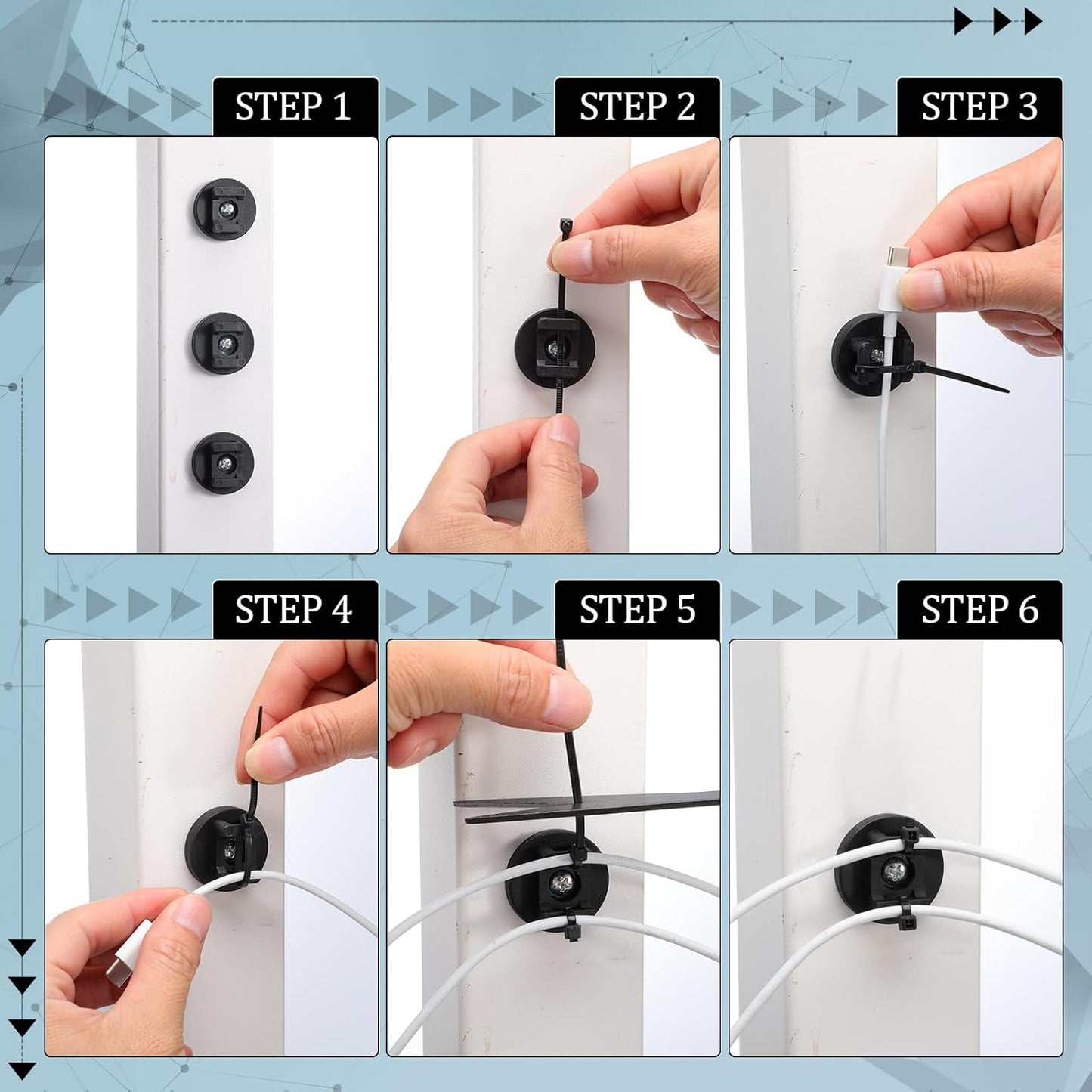 Yookeer 250 Pieces Magnetic Zip Tie Mount Multipurpose Cable Holder Magnets Magnetic Wire Management Bases with Heavy Duty Zip, Mount Nylon Cable Ties in Total (31mm)