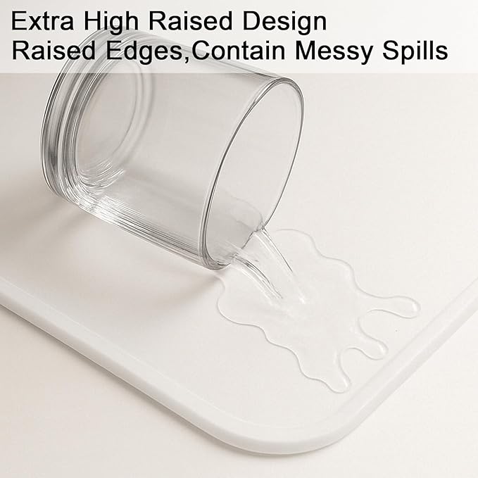 Silicone Mat 35.4"x23.6" Silicone Mats for Kitchen Counter Heat Resistant Mats for Countertop, Countertop Protector Mat, Edge Heightening Nonstick Waterproof Multipurpose Table Mat Translucent