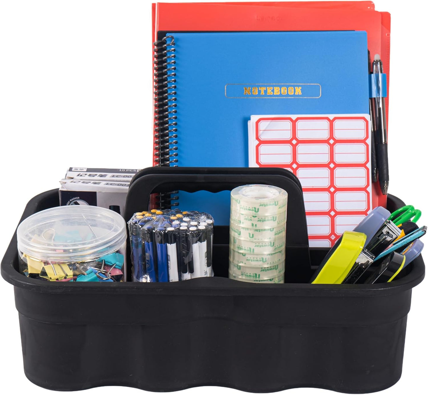 Matthew 3 Pack Large Plastic Tote Tool & Deluxe Supply Cleaning Caddy with Handle Portable Shower Basket Storage Caddy for Cleaning Products,Take-Out Drink,Bathrooms - Black